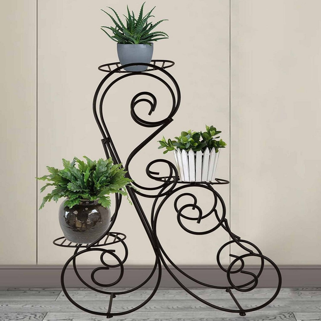 Black Iron 3 Pots Planter Stand