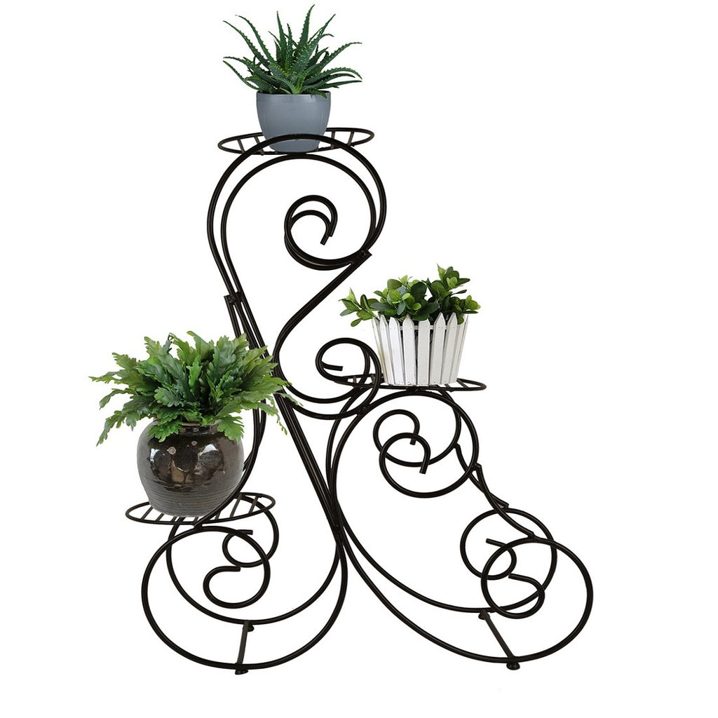 Black Iron 3 Pots Planter Stand