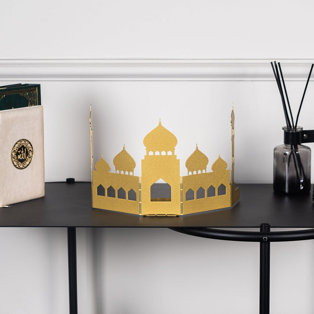 Mosque Patterned Metal Candle Holder