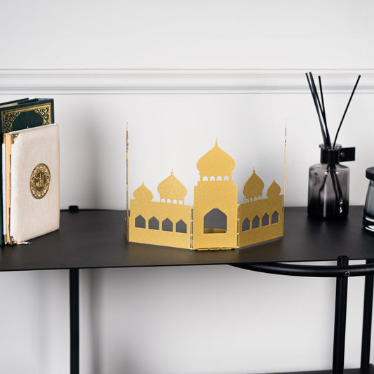 Mosque Patterned Metal Candle Holder