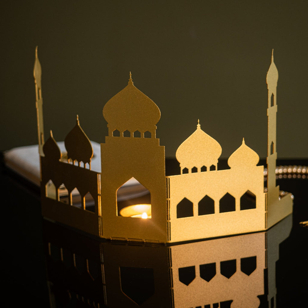 Mosque Patterned Metal Candle Holder