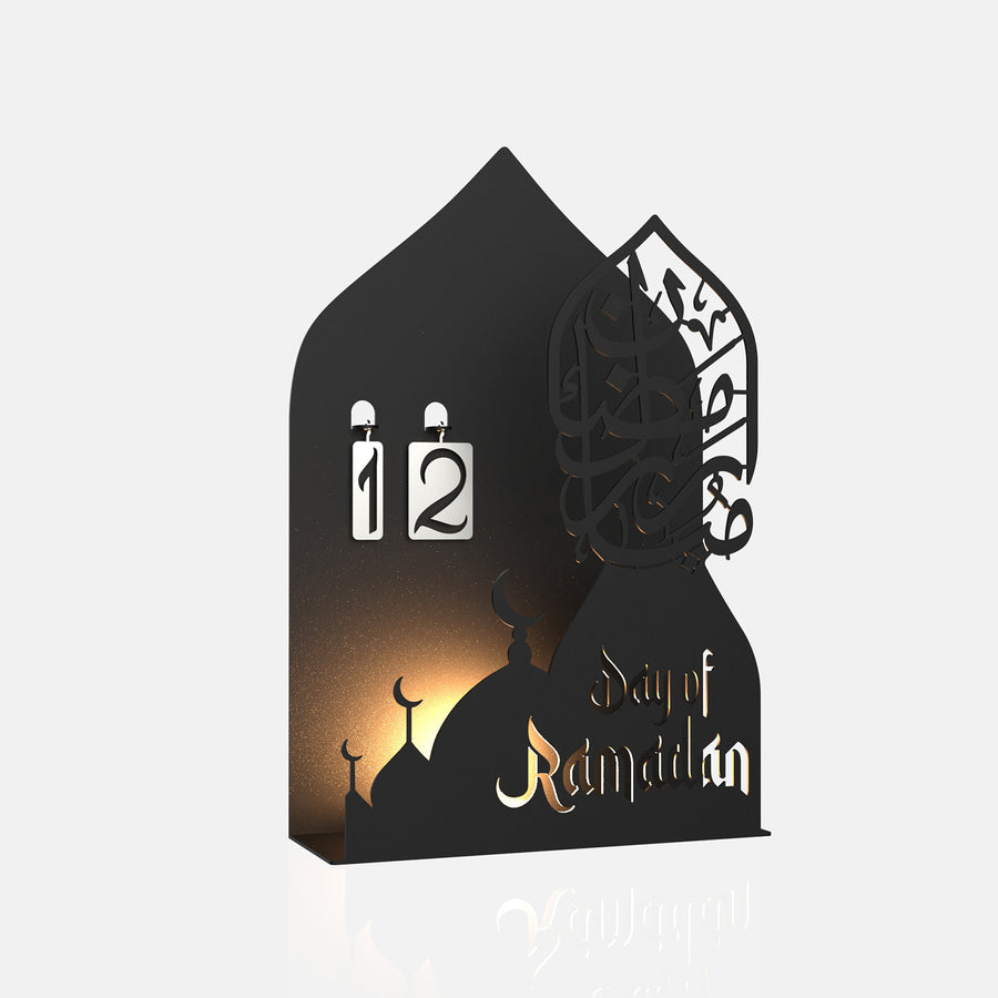 3D "Day of Ramadan" Metal Ramadan Calendar and Candleholder