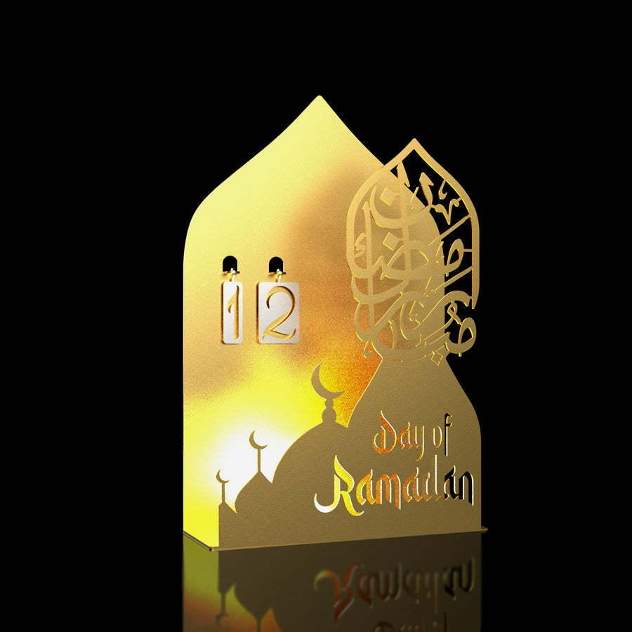 3D "Day of Ramadan" Metal Ramadan Calendar and Candleholder