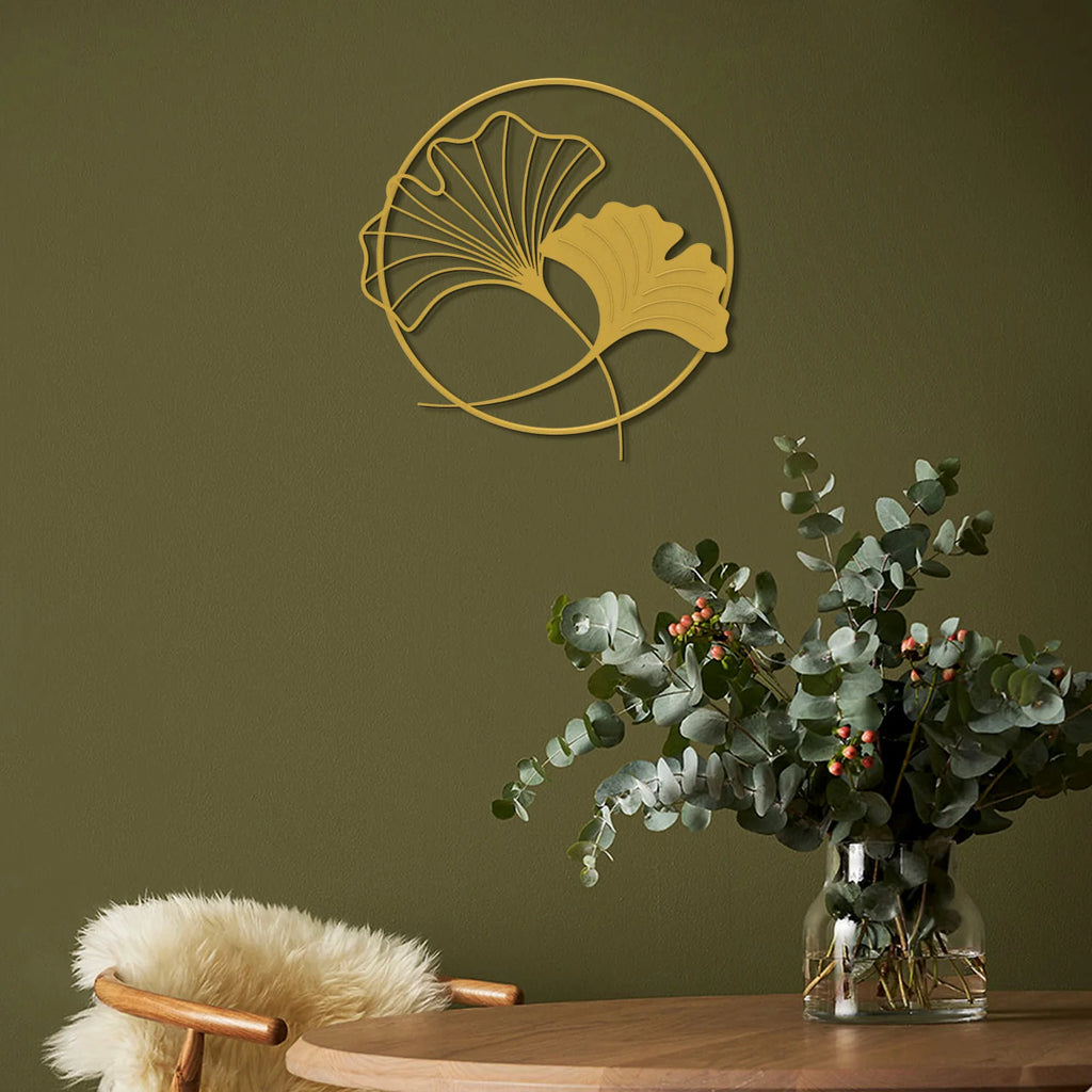 Ginkgo Leaf Metal Wall Art