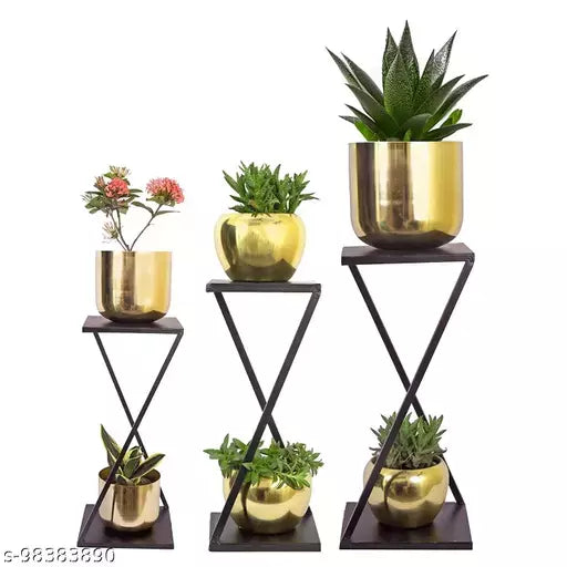 Iron Style Planter Stand (Set of 3)