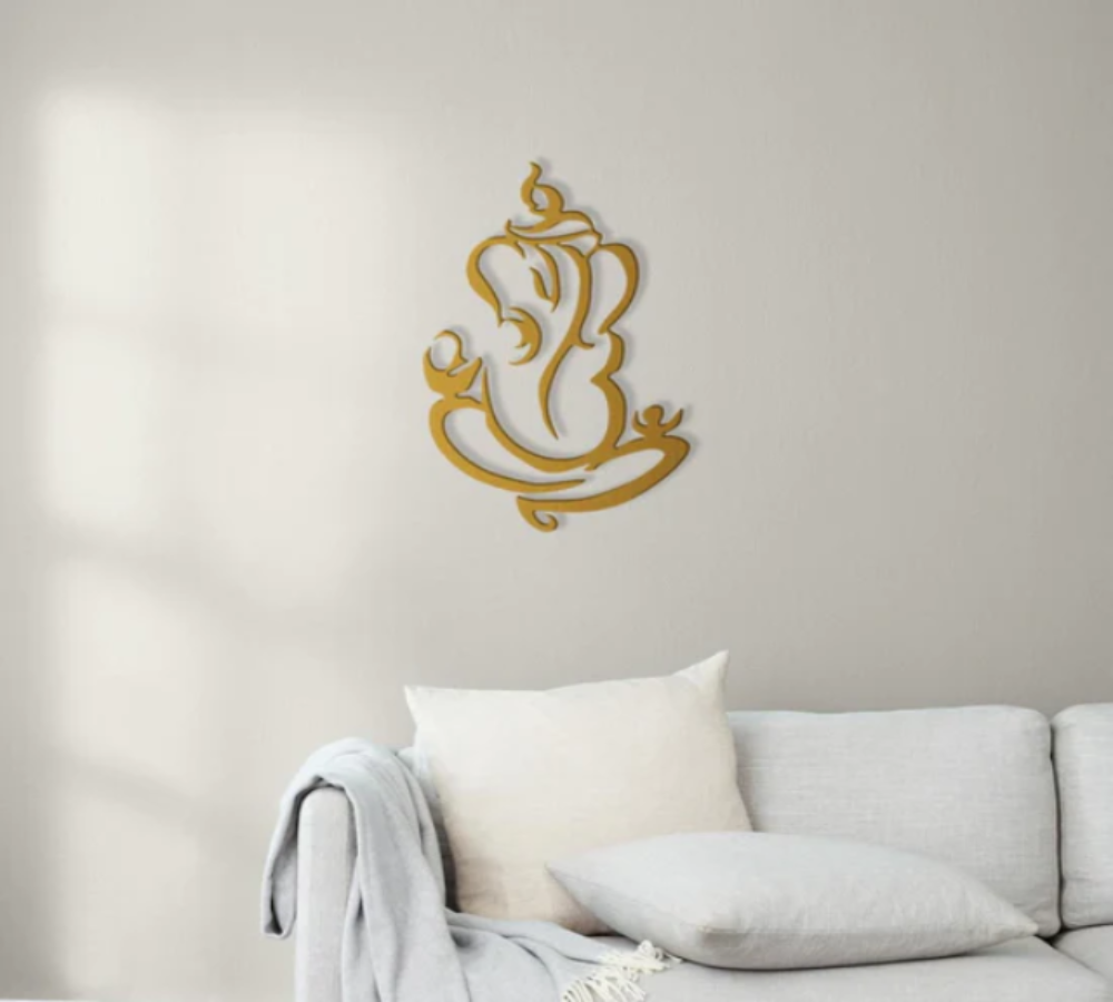 Lord Ganesha Metal Wall Art oliveandgray