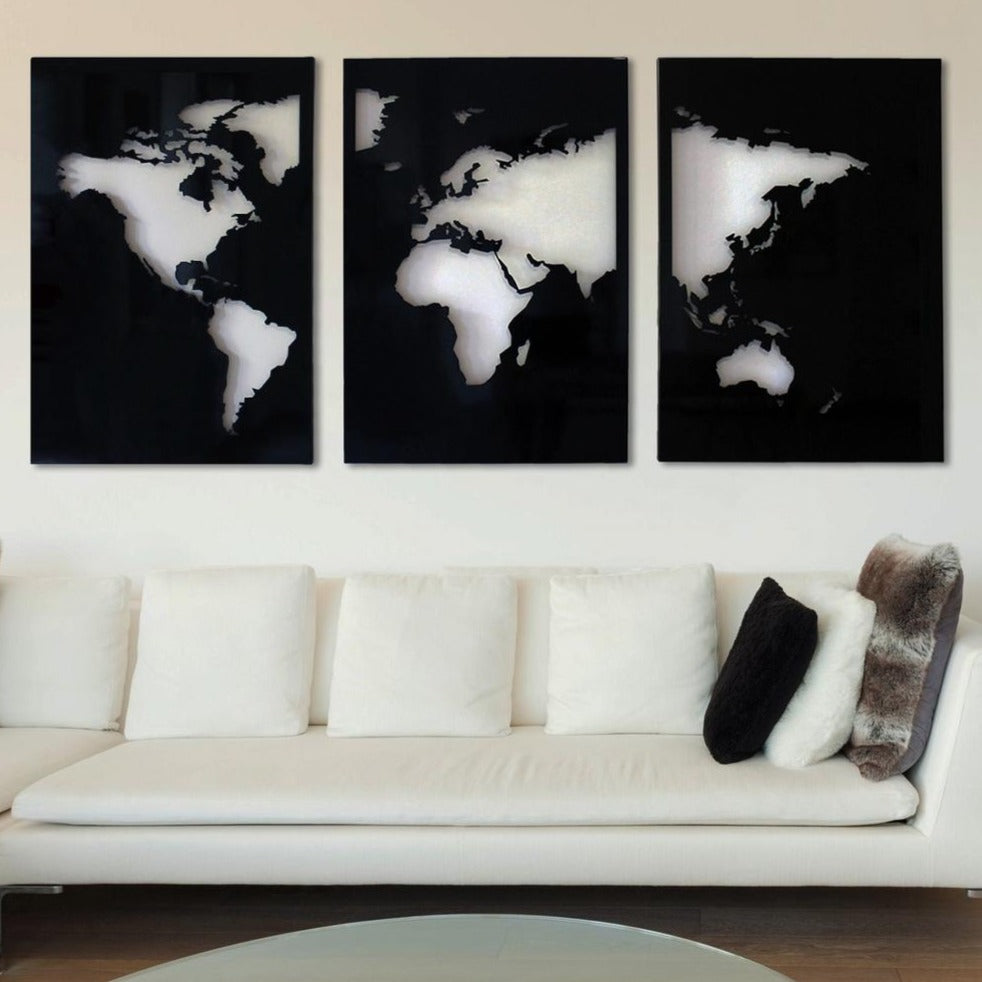 Magnetic World Map Metal Wall Art