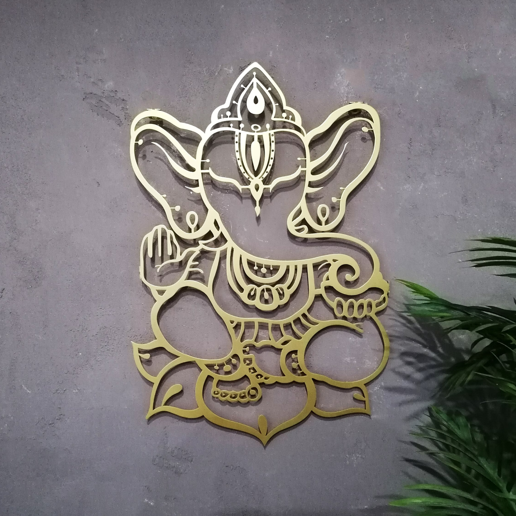 Lord Ganesha Metal Wall Art - LGMWA