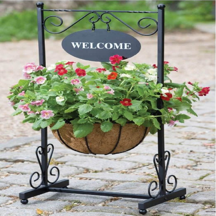 Welcome Planter Basket Stand