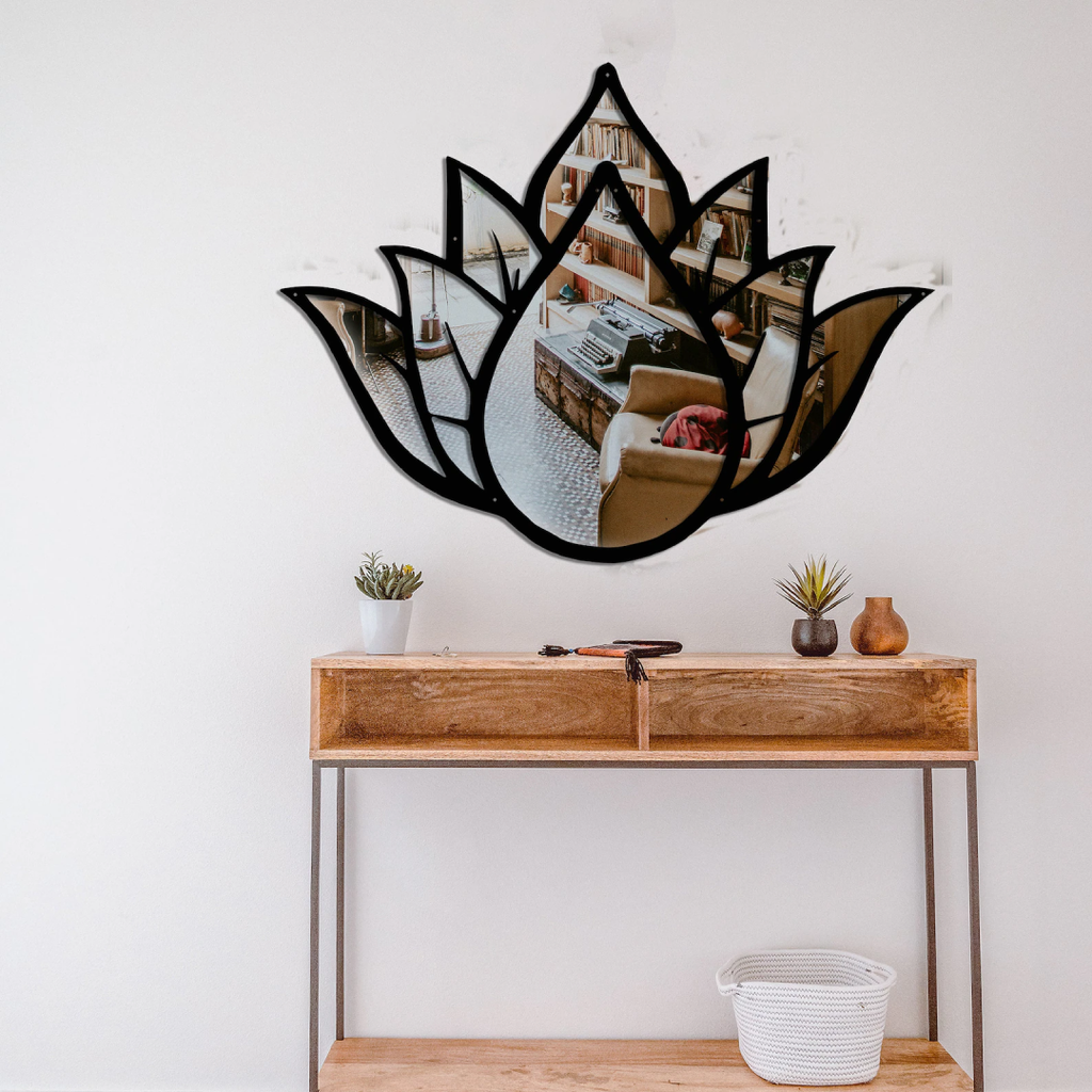 Lotus Gaze Metal Wall Mirror