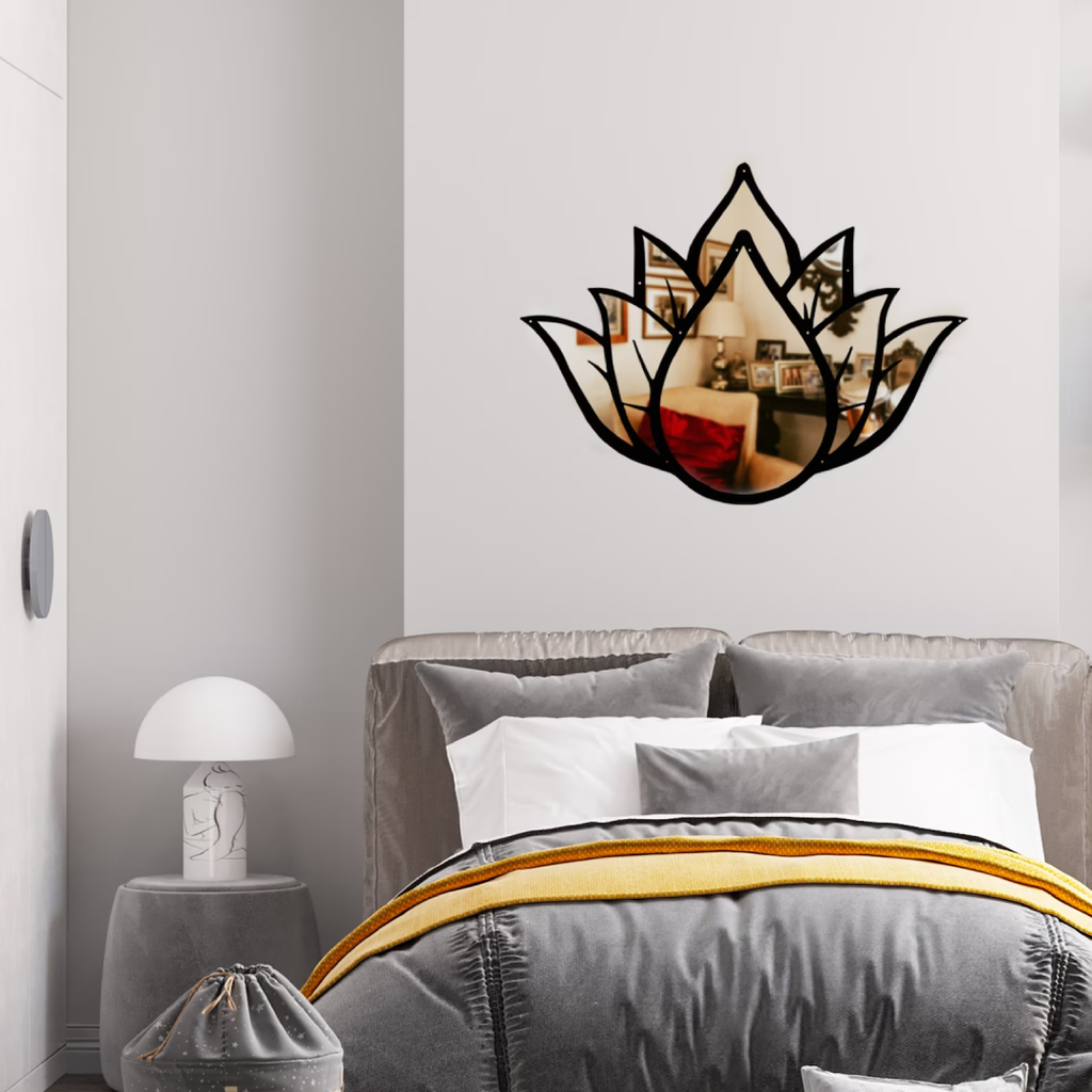 Lotus Gaze Metal Wall Mirror