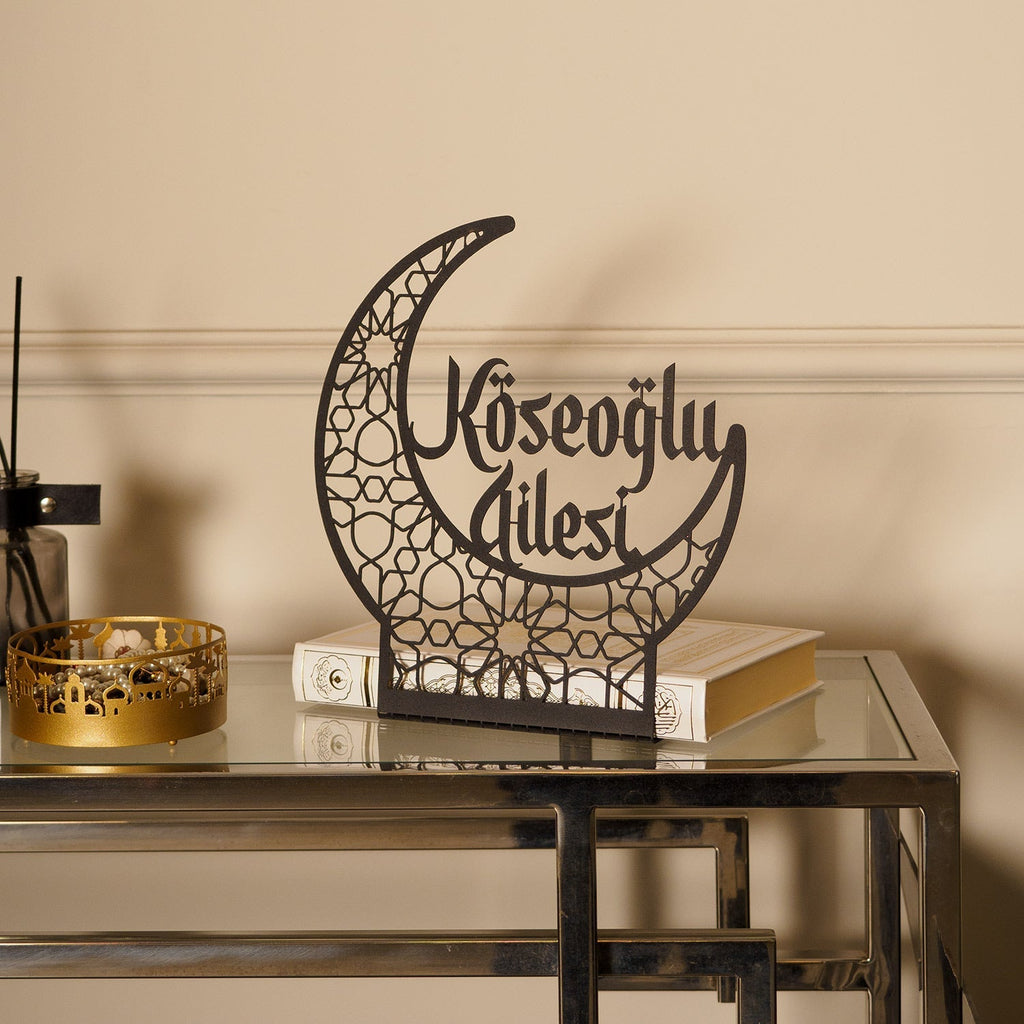 Personalized Crescent Moon Metal Islamic Tabletop Decor