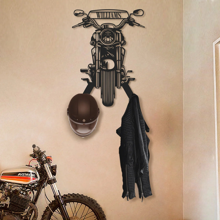 Personalized Metal Motorcycle Helmet Wall Hanger