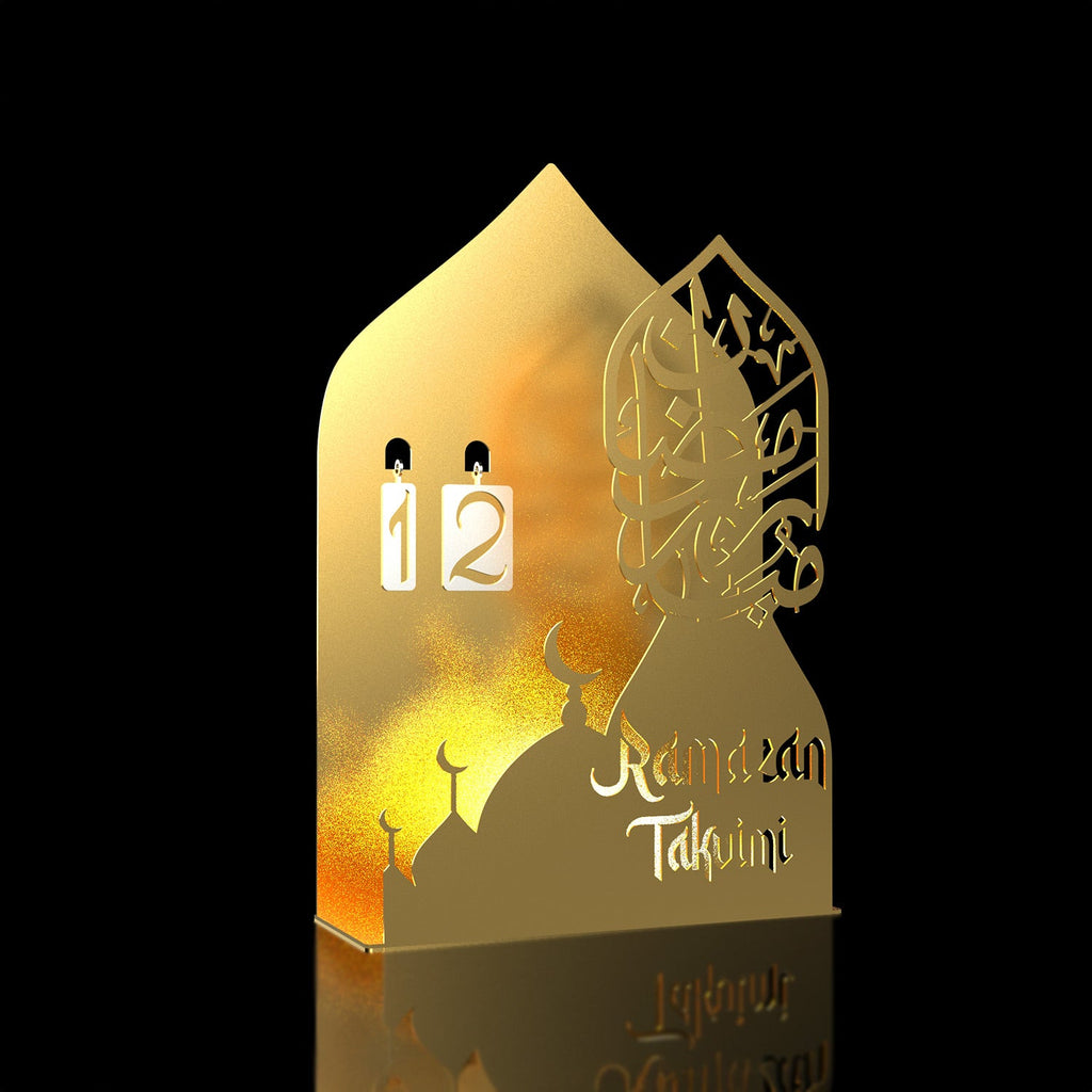 3D "Ramazan Takvimi" Metal Ramadan Calendar and Candleholder