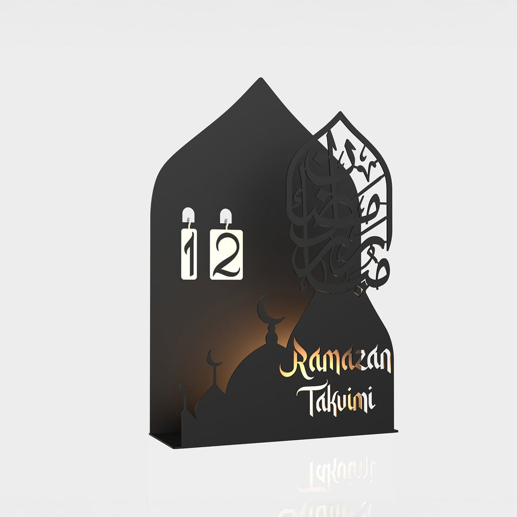 3D "Ramazan Takvimi" Metal Ramadan Calendar and Candleholder