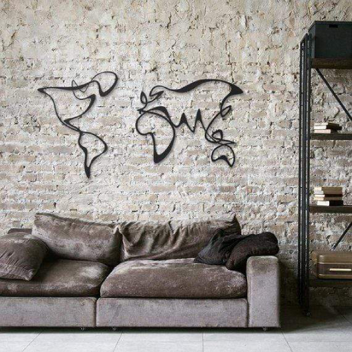 Verden World Map Metal Wall Art