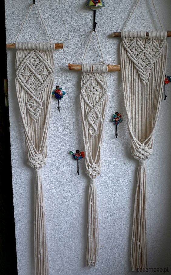 Macrame Plant Wall Hanger Set of 3