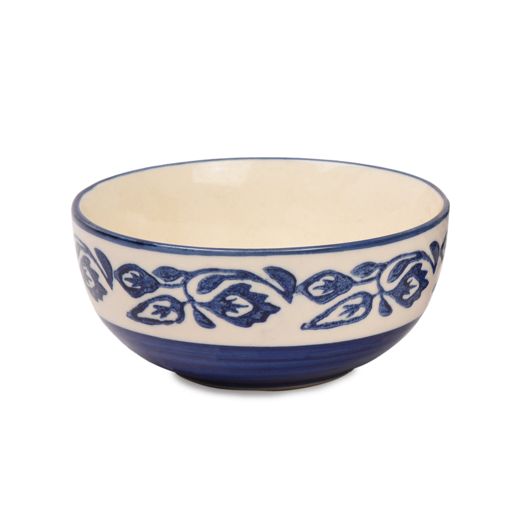 Floral Print Ceramic Dinner Bowl Set (Set of 2)