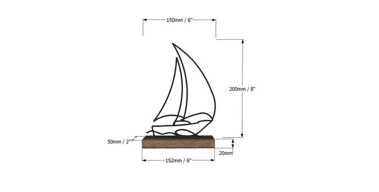 "Sailing Boat" wood and metal Shelf Decor