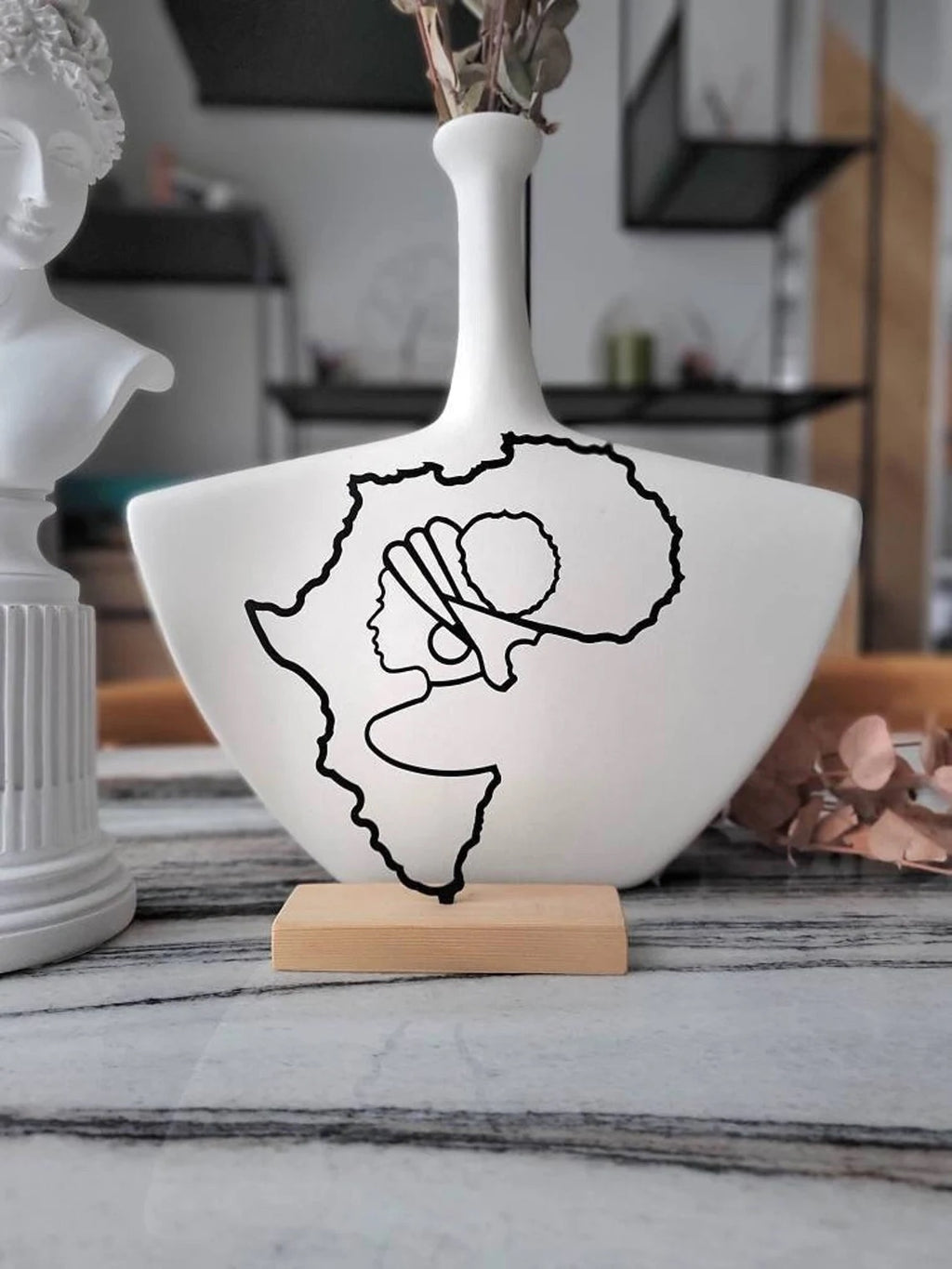 Minimal design " Afro queen " africa shelf home office decor