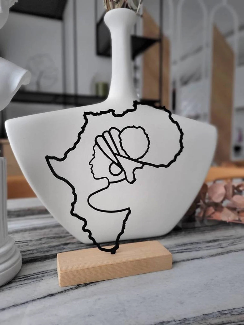 Minimal design " Afro queen " africa shelf home office decor