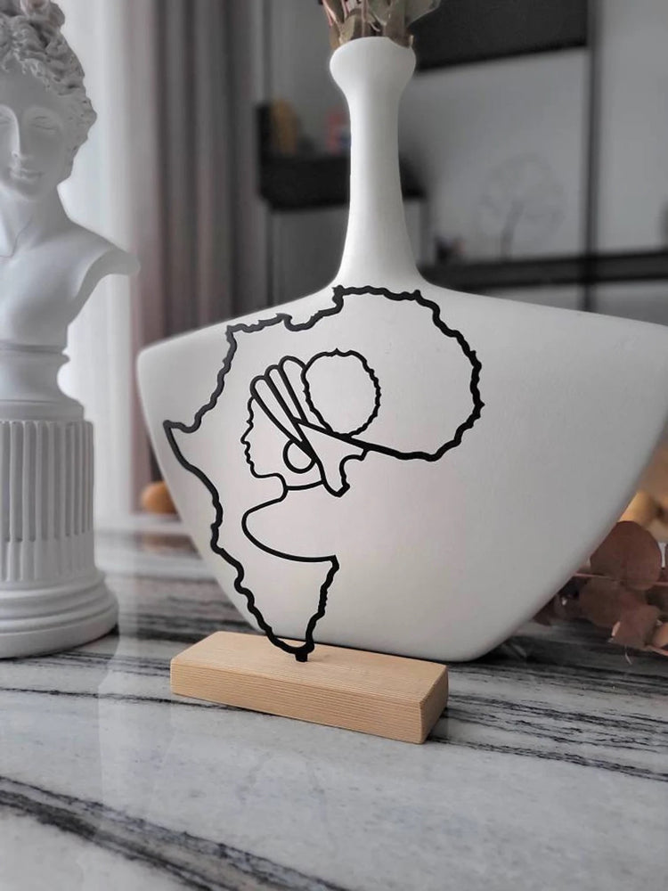 Minimal design " Afro queen " africa shelf home office decor