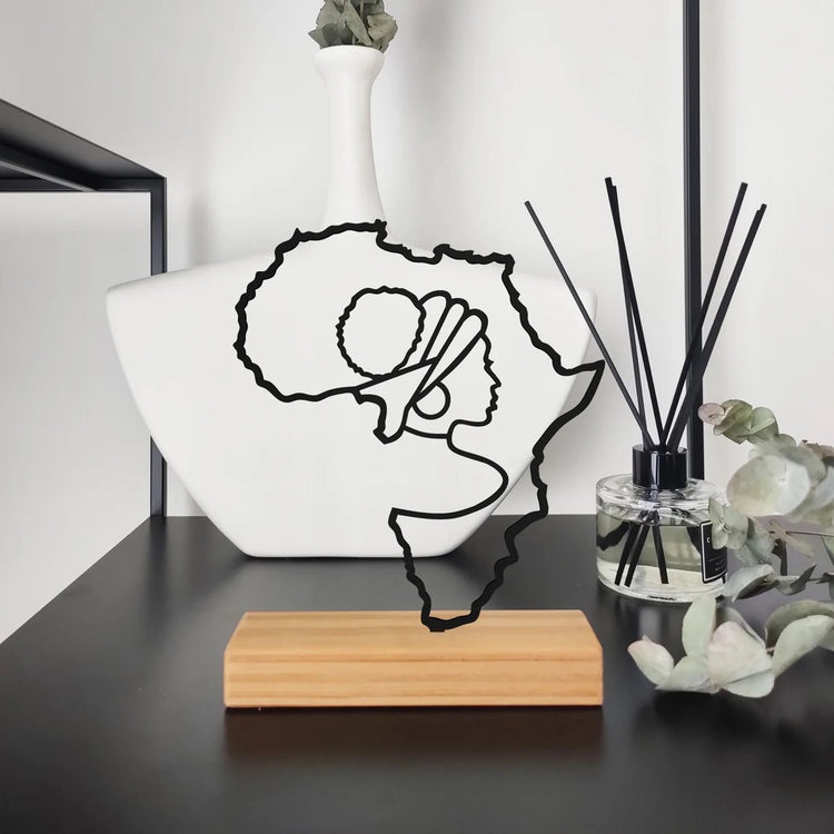Minimal design " Afro queen " africa shelf home office decor