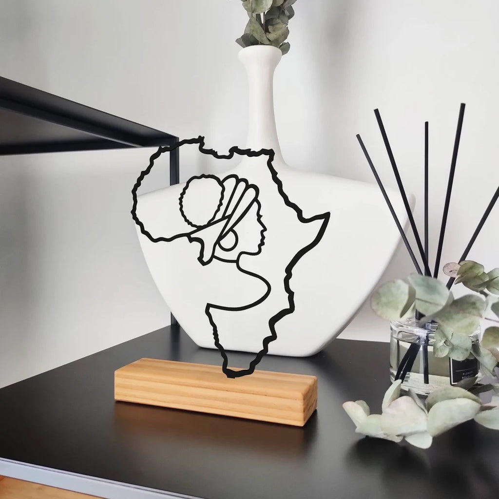 Minimal design " Afro queen " africa shelf home office decor