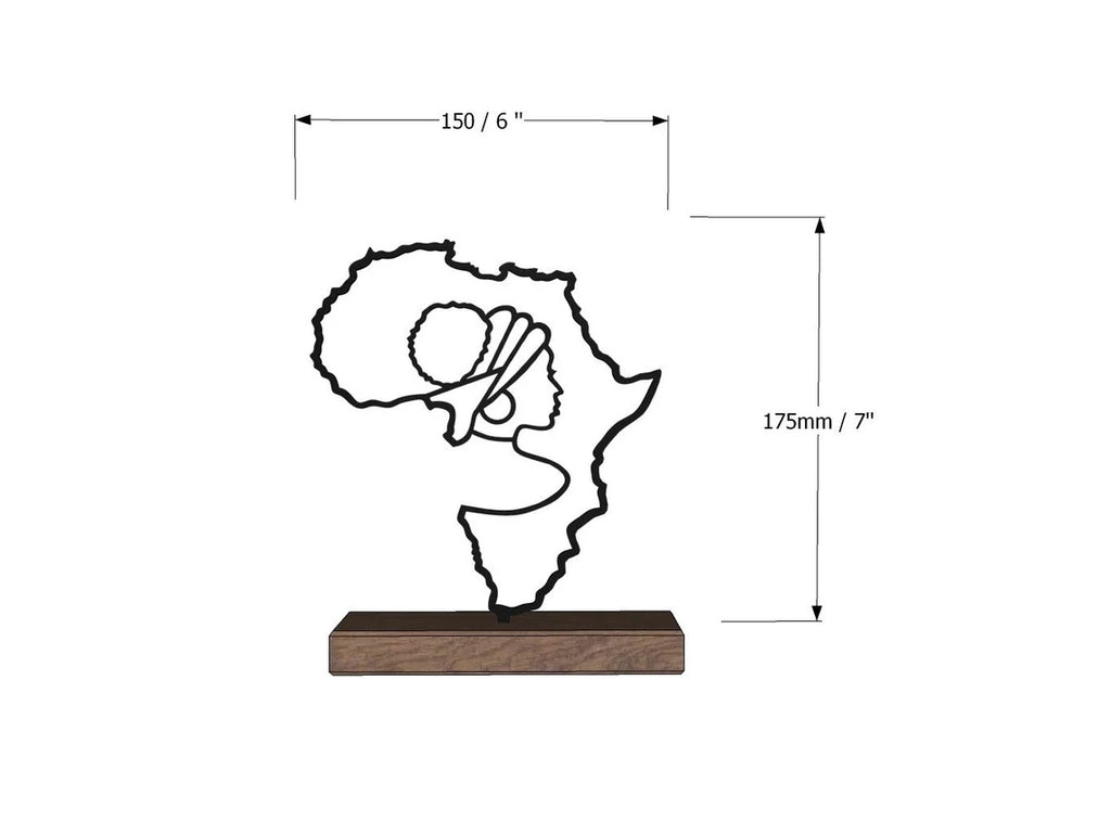 Minimal design " Afro queen " africa shelf home office decor