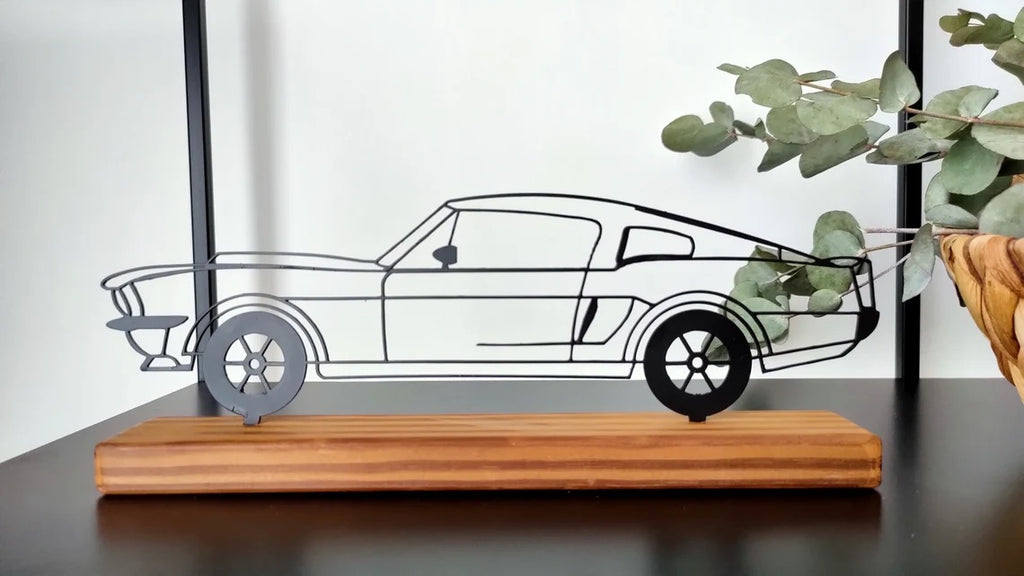 Minimal Design Metal "Muscle Car" Shelf Decor