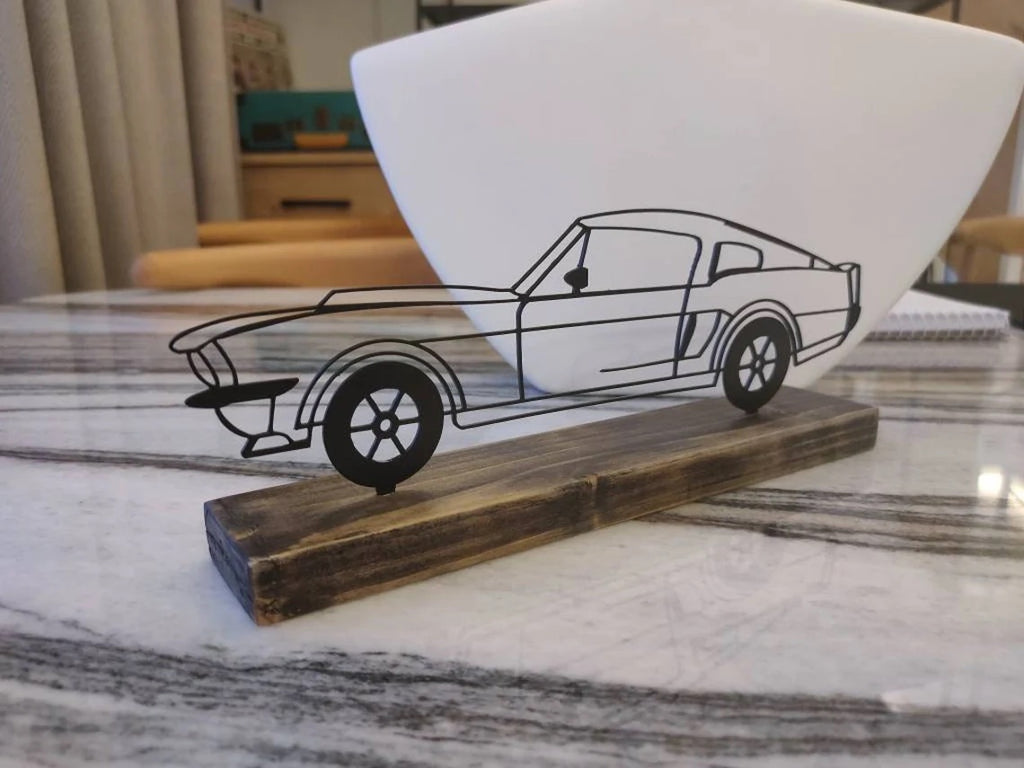 Minimal Design Metal "Muscle Car" Shelf Decor