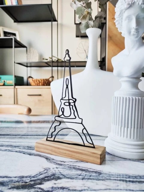 " Eiffel Tower " shelf decor, wood and metal office decor, Paris home decor