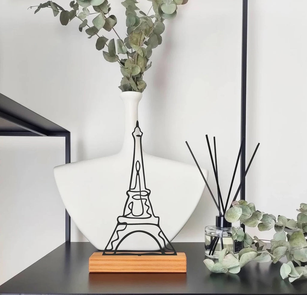 " Eiffel Tower " shelf decor, wood and metal office decor, Paris home decor