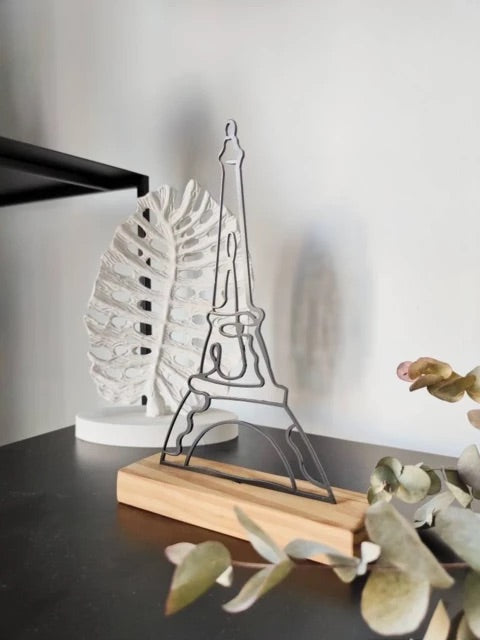 " Eiffel Tower " shelf decor, wood and metal office decor, Paris home decor