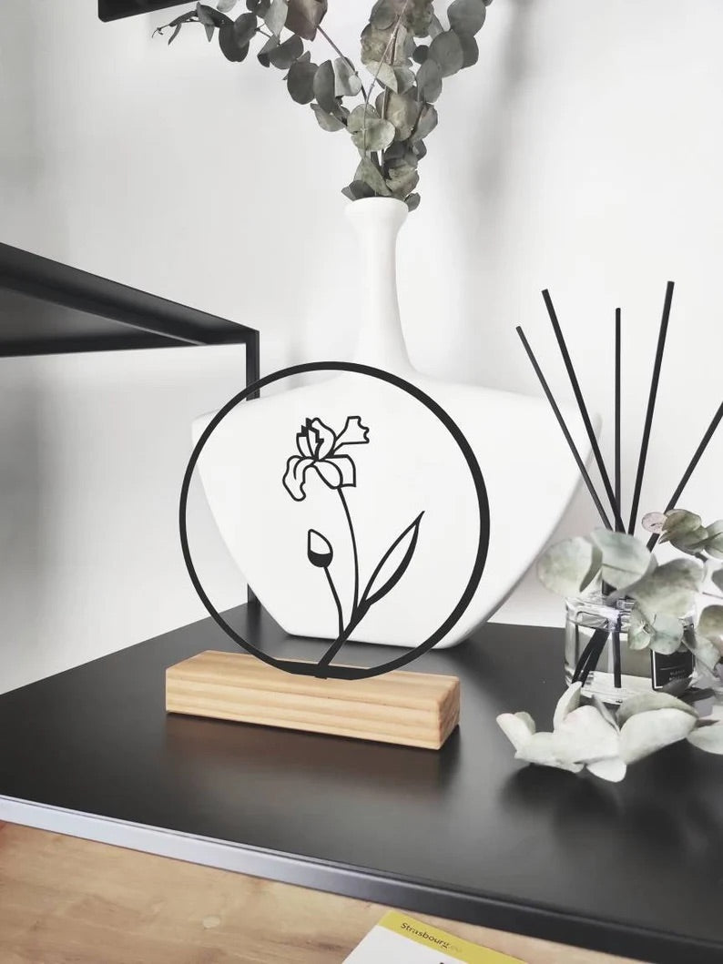 Iris flower shelf decor