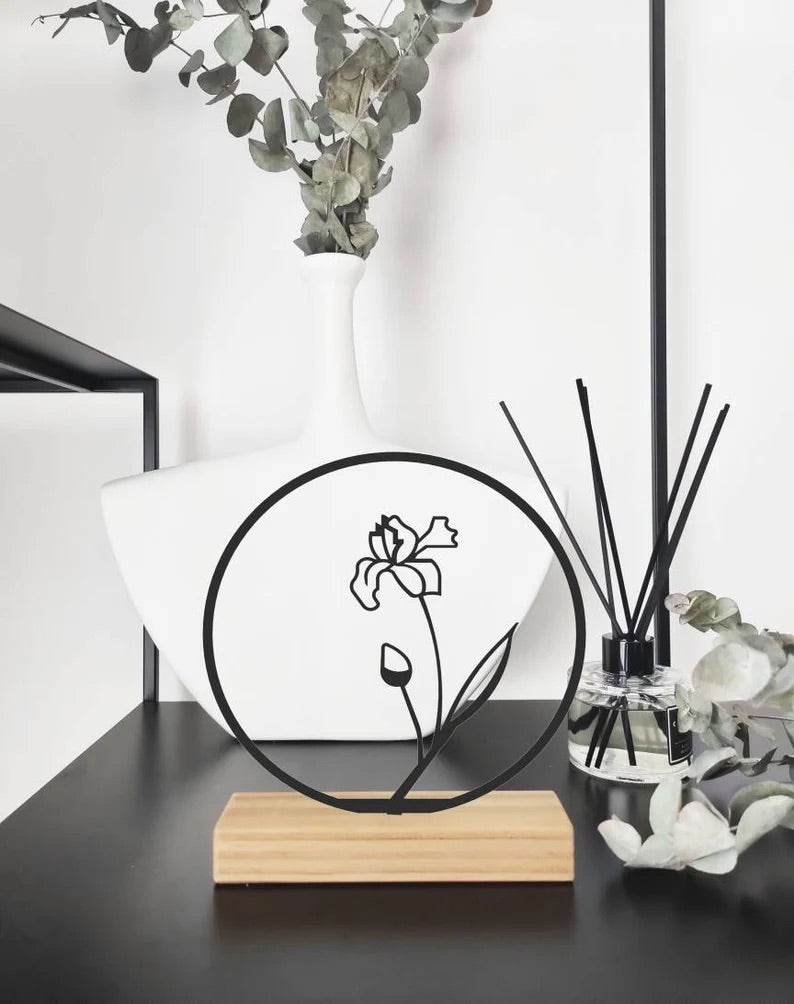 Iris flower shelf decor