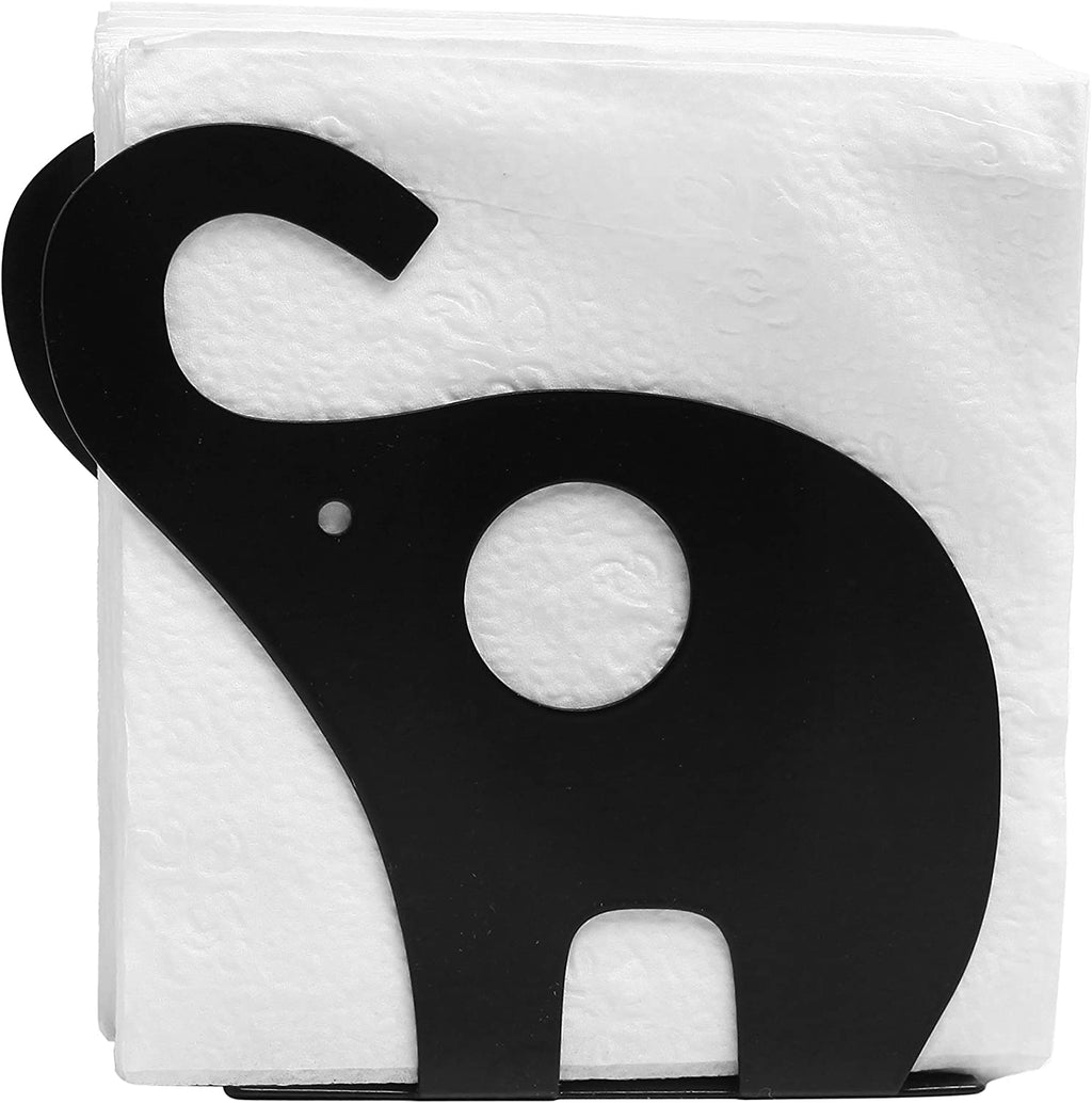 Black Metal Elephant Shaped Napkin Holder