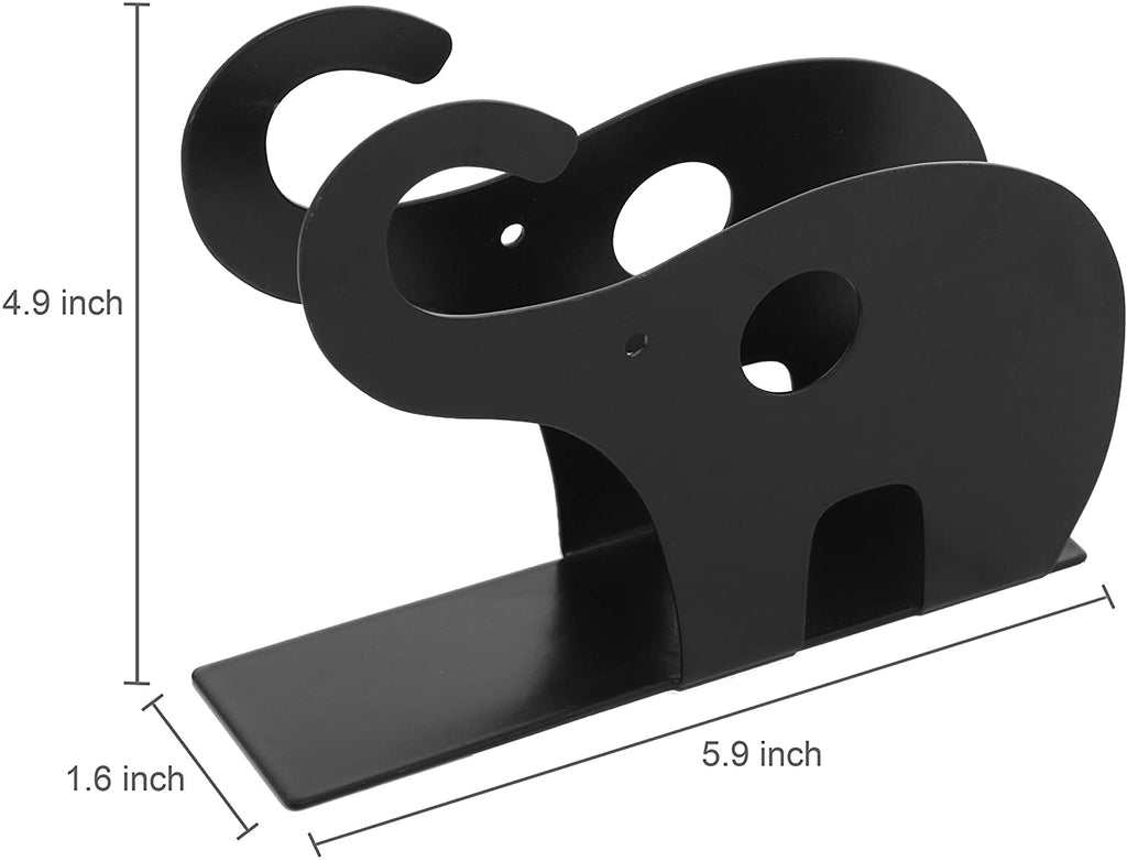 Black Metal Elephant Shaped Napkin Holder