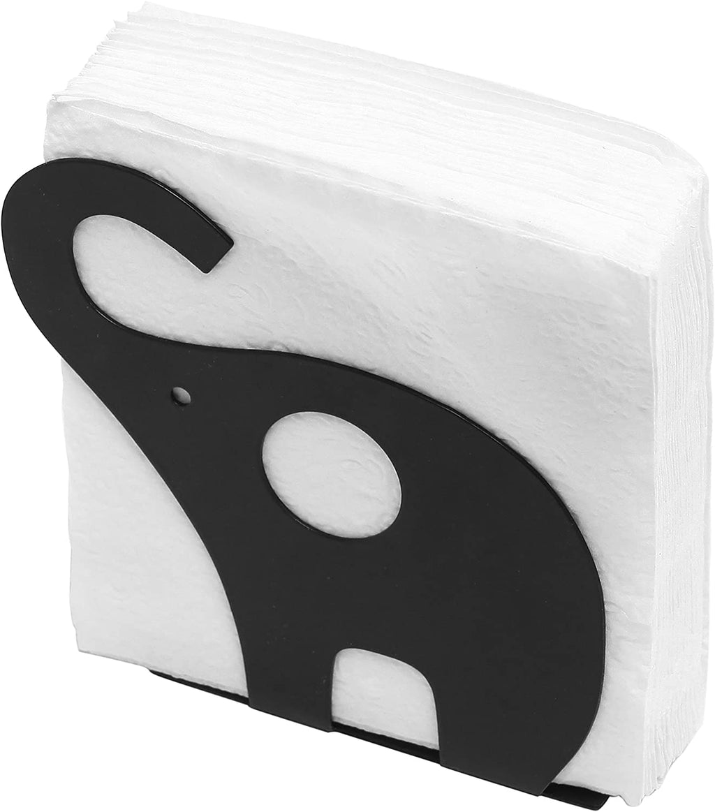 Black Metal Elephant Shaped Napkin Holder