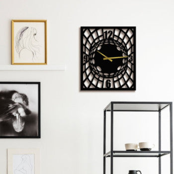 Square metal wall clock