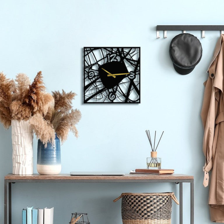 Black thread wall clock