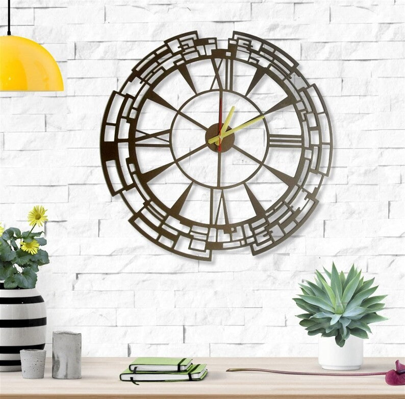 Mirror fencing wall clock