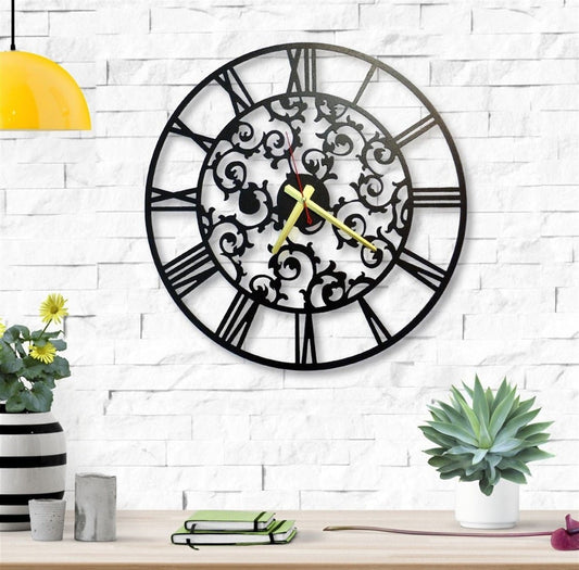 Intricate metal wall clock