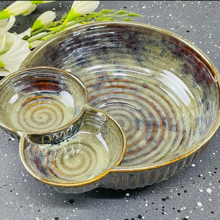 Handmade Unique Ceramic Platter oliveandgray