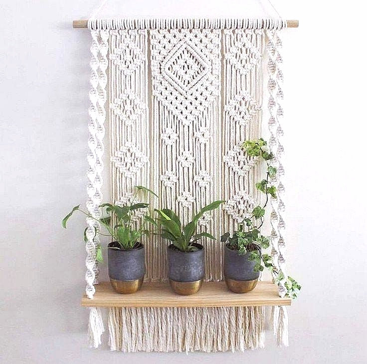 Macrame Curtain Selves Hanger