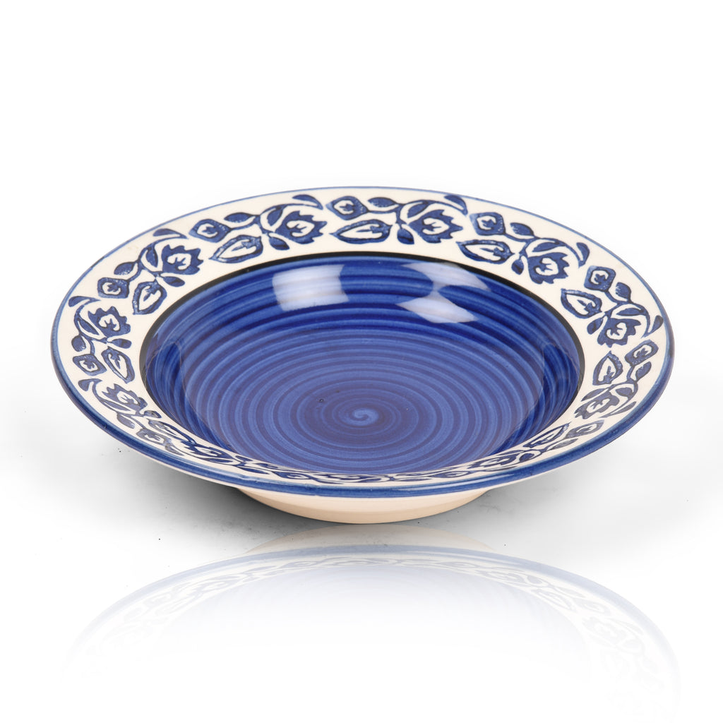 Blue Bale Design Ceramic Pasta Plate (Set of 2)