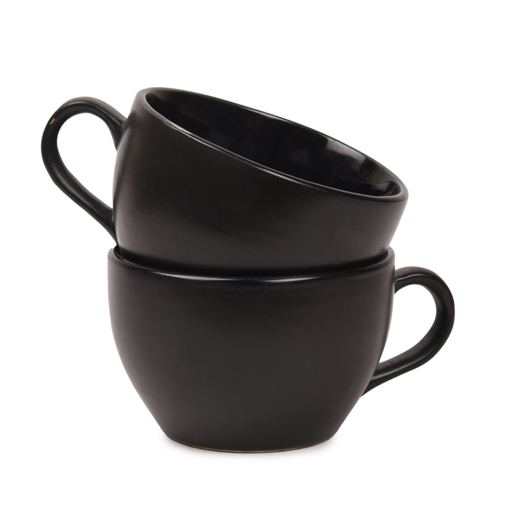 Black Ceramic Cup Set (Set of 2)