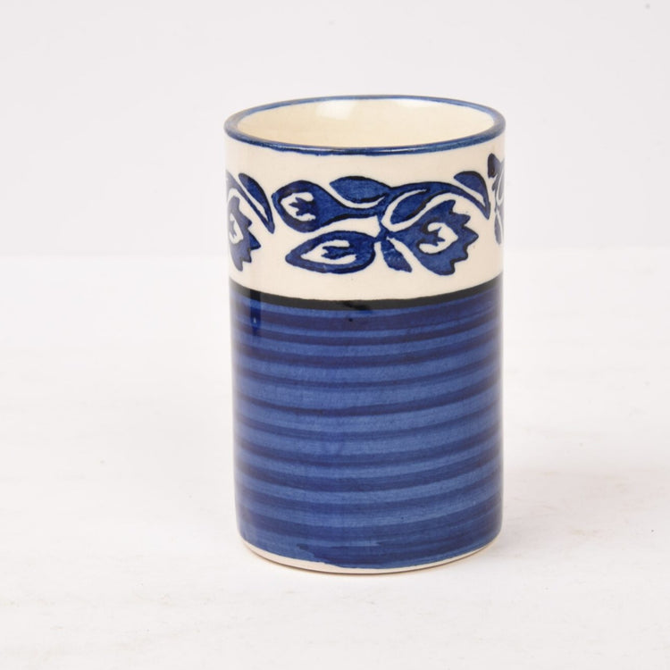 Ceramic Handpainted Mughal Design Tumbler Glass/Mugs (Set of 2)
