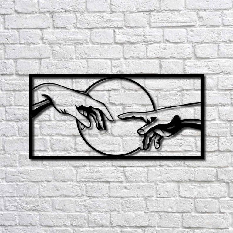 Creation Of Adam Metal Wall Art