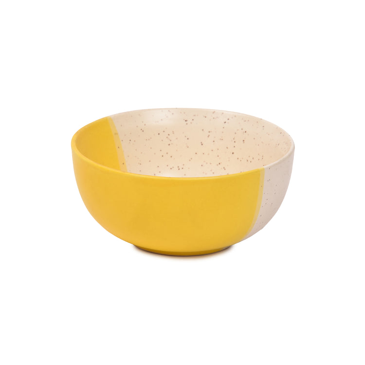 Dual Color Ceramic Dinner Bowl Set (Set of 2)